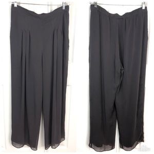 Soft Surroundings Sheer Lined Widen Leg Pants Size Large.
